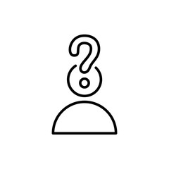 Poster - Confused outline icons, minimalist vector illustration ,simple transparent graphic element .Isolated on white background