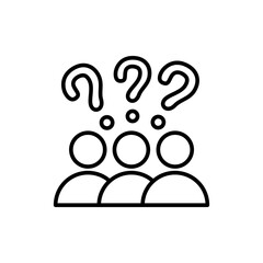 Poster - Confused outline icons, minimalist vector illustration ,simple transparent graphic element .Isolated on white background