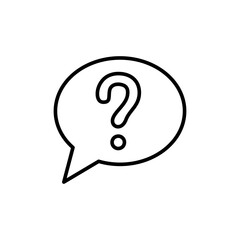 Poster - Question chat outline icons, minimalist vector illustration ,simple transparent graphic element .Isolated on white background