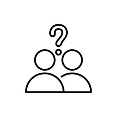 Poster - Confused outline icons, minimalist vector illustration ,simple transparent graphic element .Isolated on white background