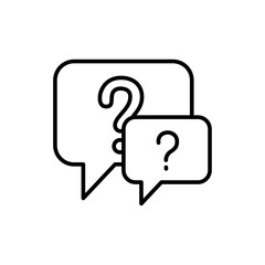 Poster - Question chat outline icons, minimalist vector illustration ,simple transparent graphic element .Isolated on white background