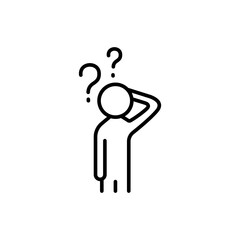 Poster - Confused outline icons, minimalist vector illustration ,simple transparent graphic element .Isolated on white background
