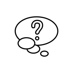 Poster - Question chat outline icons, minimalist vector illustration ,simple transparent graphic element .Isolated on white background
