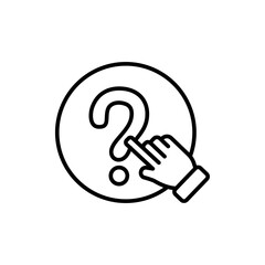 Poster - Question button outline icons, minimalist vector illustration ,simple transparent graphic element .Isolated on white background