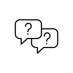 Poster - Question chat outline icons, minimalist vector illustration ,simple transparent graphic element .Isolated on white background