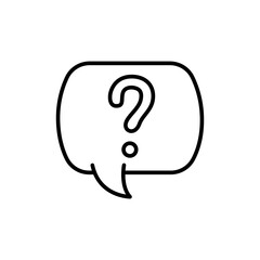 Poster - Question chat outline icons, minimalist vector illustration ,simple transparent graphic element .Isolated on white background