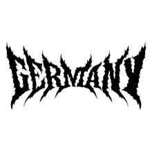 Germany Word With Death Metal Font Hand Drawing Vector Isolated On Background.