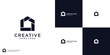 Minimalist home building logo design vector