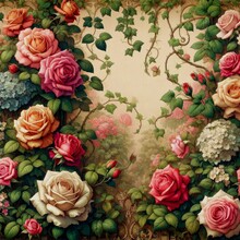 Victorian Rose Garden Valentine Charm Digital Papers Dream Journal Background. Victorian’s Inspired Digital Papers - Valentine’s Day Seasonal Background For Wallpaper, Planner, Journal, Scrapbooking.