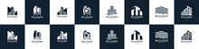 Set Of Abstract Real Estate Logo Design Template. Mega Collection Icon Building For Your Business