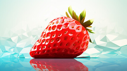 Wall Mural - polygon strawberry