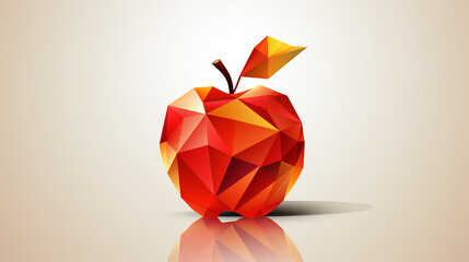Wall Mural - abstract geometric apple in origami style