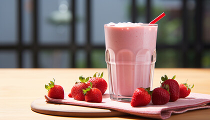 Wall Mural - Freshness and sweetness in a bowl of berries generated by AI