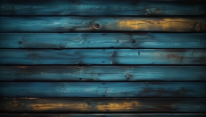 Wall Mural - Old weathered wood plank on dark table generated by AI