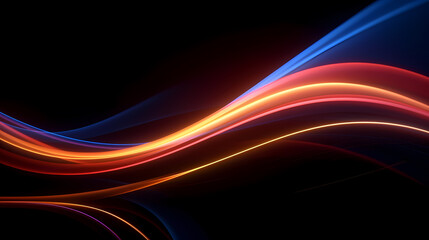 Fototapete - Digital technology blue rhythm wavy line abstract graphic poster web page PPT background with generative