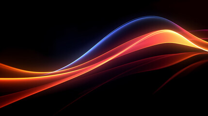 Fototapete - Digital technology blue rhythm wavy line abstract graphic poster web page PPT background with generative