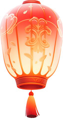 Wall Mural - Chinese new year lantern isolated on transparent background.PNG