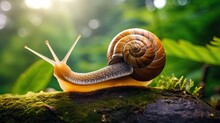 A Snail Showing The Spiral Of Its