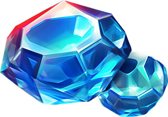 Poster - Blue diamonds isolated on transparent background. PNG