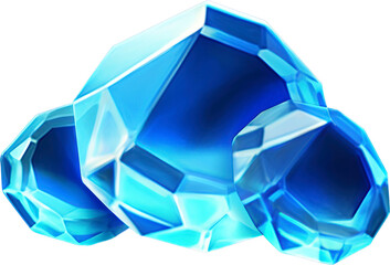 Poster - Blue diamonds isolated on transparent background. PNG