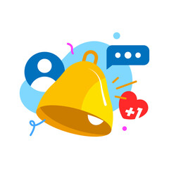 Poster - enable social interaction notifications concept illustration flat design vector. modern graphic element for landing page, empty state ui, infographic, icon
