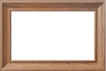 Sticker - Wooden photo frame isolated on transparent background. PNG