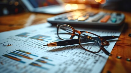 Poster - Financial analysis statements. Generative AI.