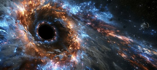 Wall Mural - black hole. space science concept. generative ai technology.