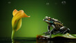 World Frog Day, Held On 20 March, Frog On Tulip Flower Leaf, World Animal Day, World Wetland Day, Happy Leap Day, Wildlife, Generative Ai