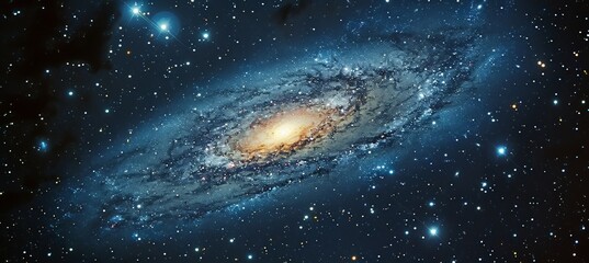 Wall Mural - blue galaxy. generative ai technology.