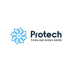 Poster - Rotation of Modern Digital Initial Letter P For Futuristic Technology Logo design.