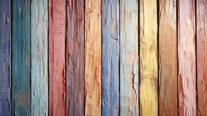 Poster - colorful vintage wooden top texture background. exuberant image. generative ai