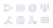 Football icons. Editable stroke. Containing sport, tournament, field, corner, football field, football player, football gloves, gaelic football.