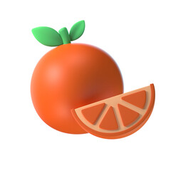 Orange 3d illustration icon