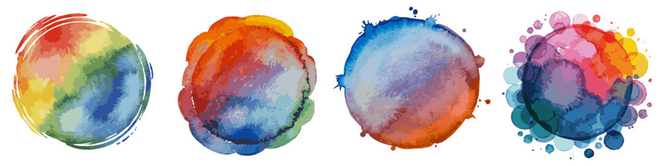 Poster - set of watercolor paint splashes. vector