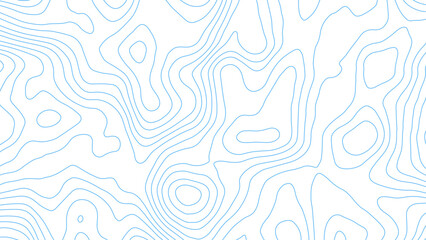 abstract blue background with map contour. moden blue lines of the relief map on a white background.