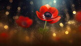Fototapeta Kwiaty - Zawilec grecki, piękne wiosenne kwiaty, dekoracja ścienna, generative ai