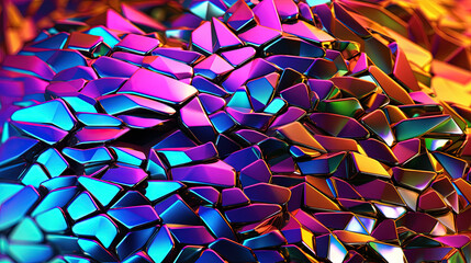 Poster - Abstract holographic waves on the iridescent background