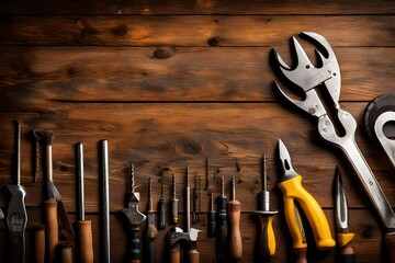 tools on wood