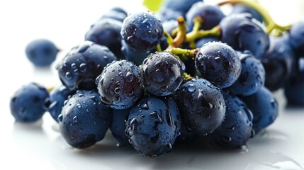 Poster - A close-up view of a bunch of grapes. This image can be used to showcase the beauty and details of grapes, as well as in food and beverage-related projects