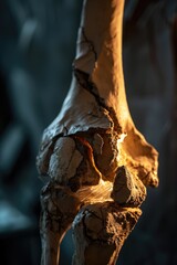 Aufkleber - A detailed close-up of a bone with a beam of light illuminating it. Perfect for scientific or medical presentations