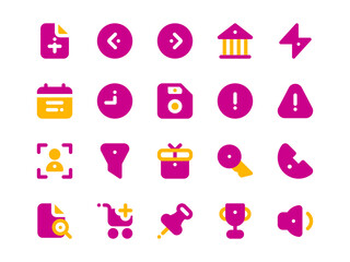 Poster - User Interface Icon Pack Filled Two-Tone Style. Collection of Essential Icon Sets, Perfect for Websites, Landing Pages, Mobile Apps, Presentations and for UI UX Needs.