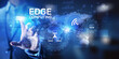 © WrightStudio - Edge computing modern IT technology on virtual screen concept.