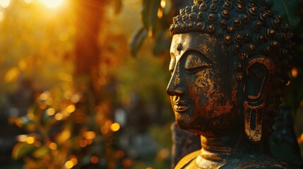 Poster - A close-up view of a statue of a person. Perfect for adding a touch of elegance and sophistication to any project