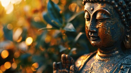 Aufkleber - A close-up view of a statue of a person. Suitable for various purposes