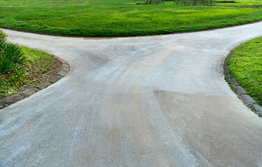 Canvas Print - Background of forked cement road