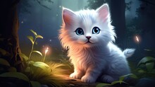 Charming Little Cat Gazing With Wonder. Ideal Image For Veterinary Services, Pet Care Blogs, And Animal-themed Artwork