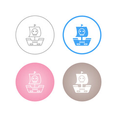 Sticker - Pirate Ship Vector Icon