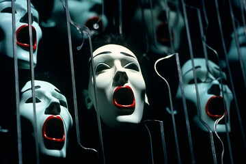 Poster - An abstract imaginative portrayal of emotions as musical notes, symbolizing the symphony of human feelings.