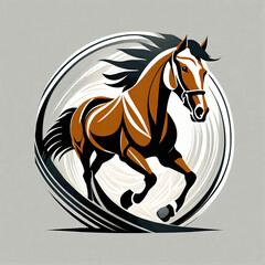 Racing horse logo icon isolated on white background